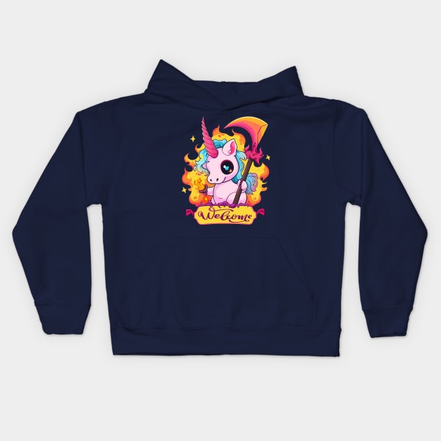 unicorn reaper Kids Hoodie by skatermoment